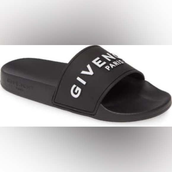 Givenchy Shoes - Givenchy Logo Slide - Black